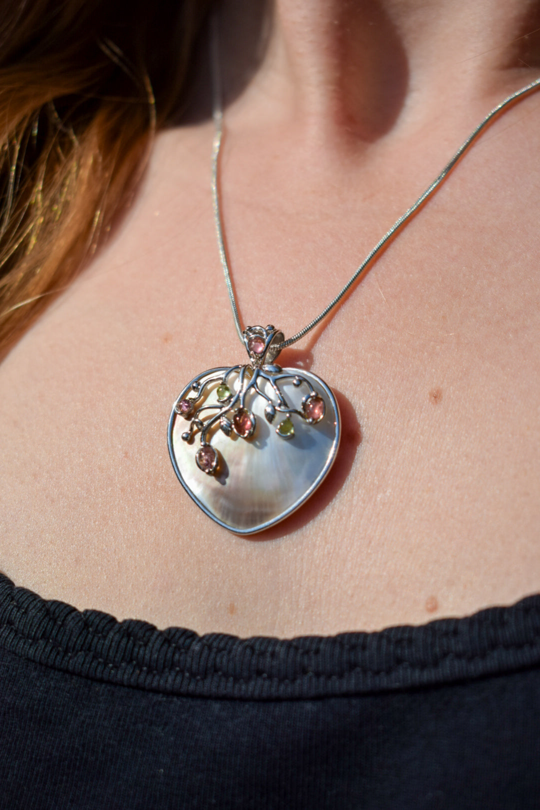 Mother Of Pearl Heart Necklace