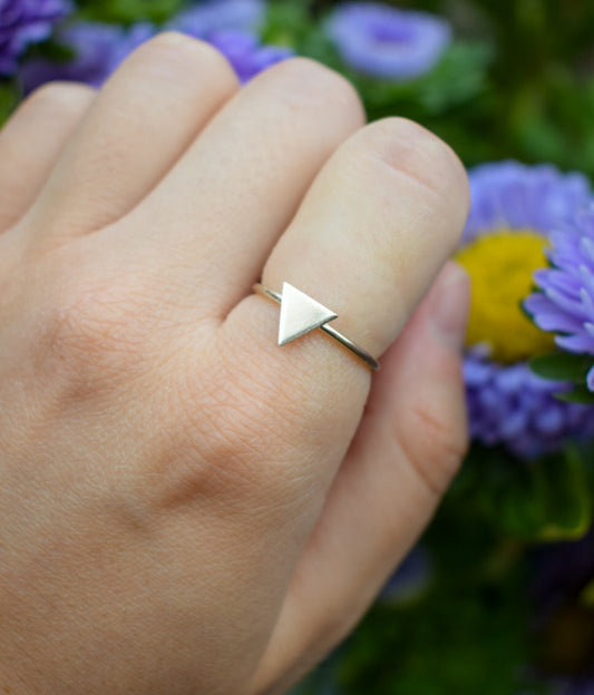 Silver Triangle Ring Size M