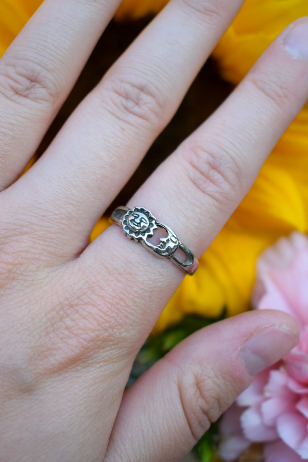 Silver Plated Celestial Ring Size P