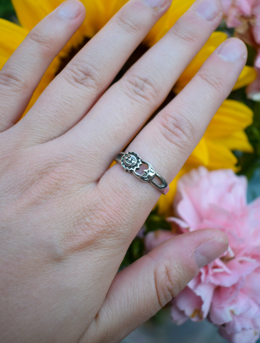 Silver Plated Celestial Ring Size P