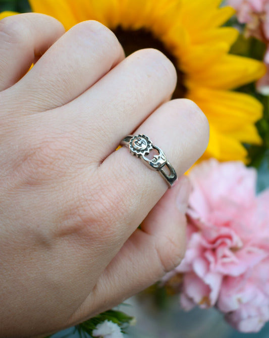 Silver Plated Celestial Ring Size P