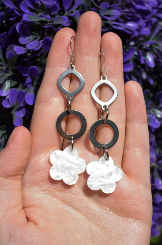 Upcycled Floral Earrings