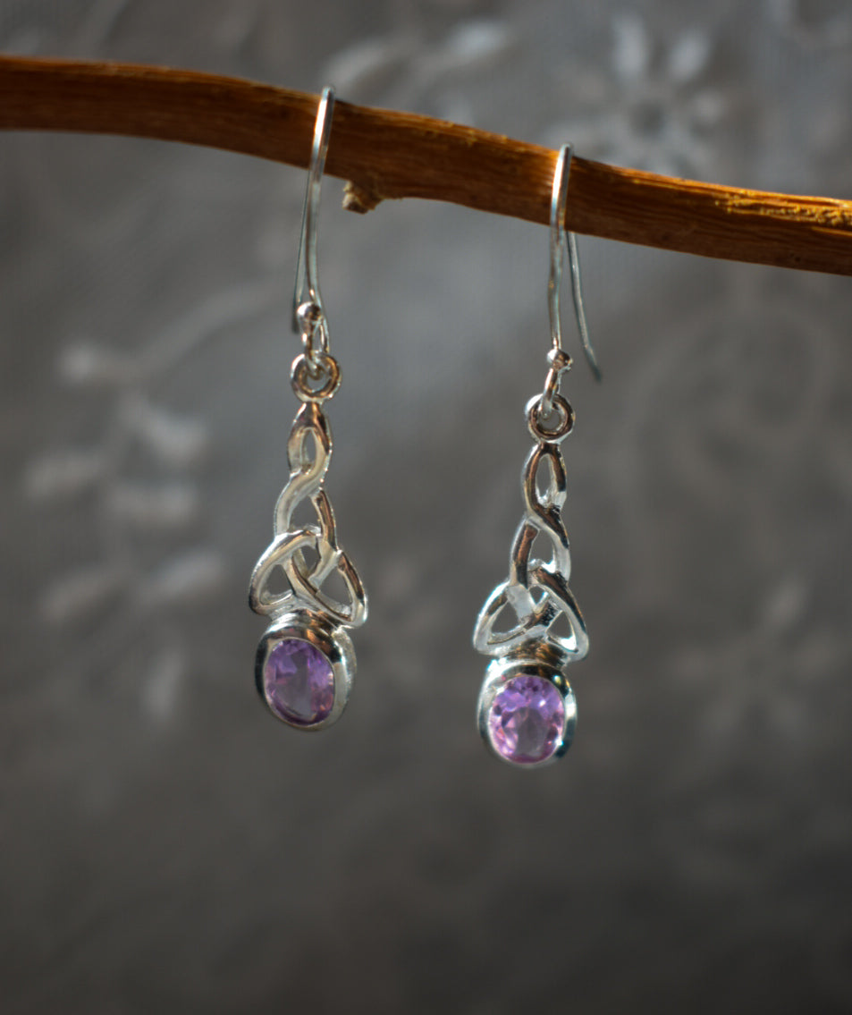 Celtic Amethyst Earrings