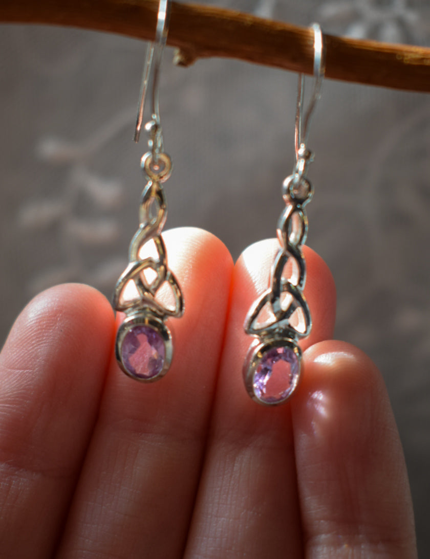 Celtic Amethyst Earrings