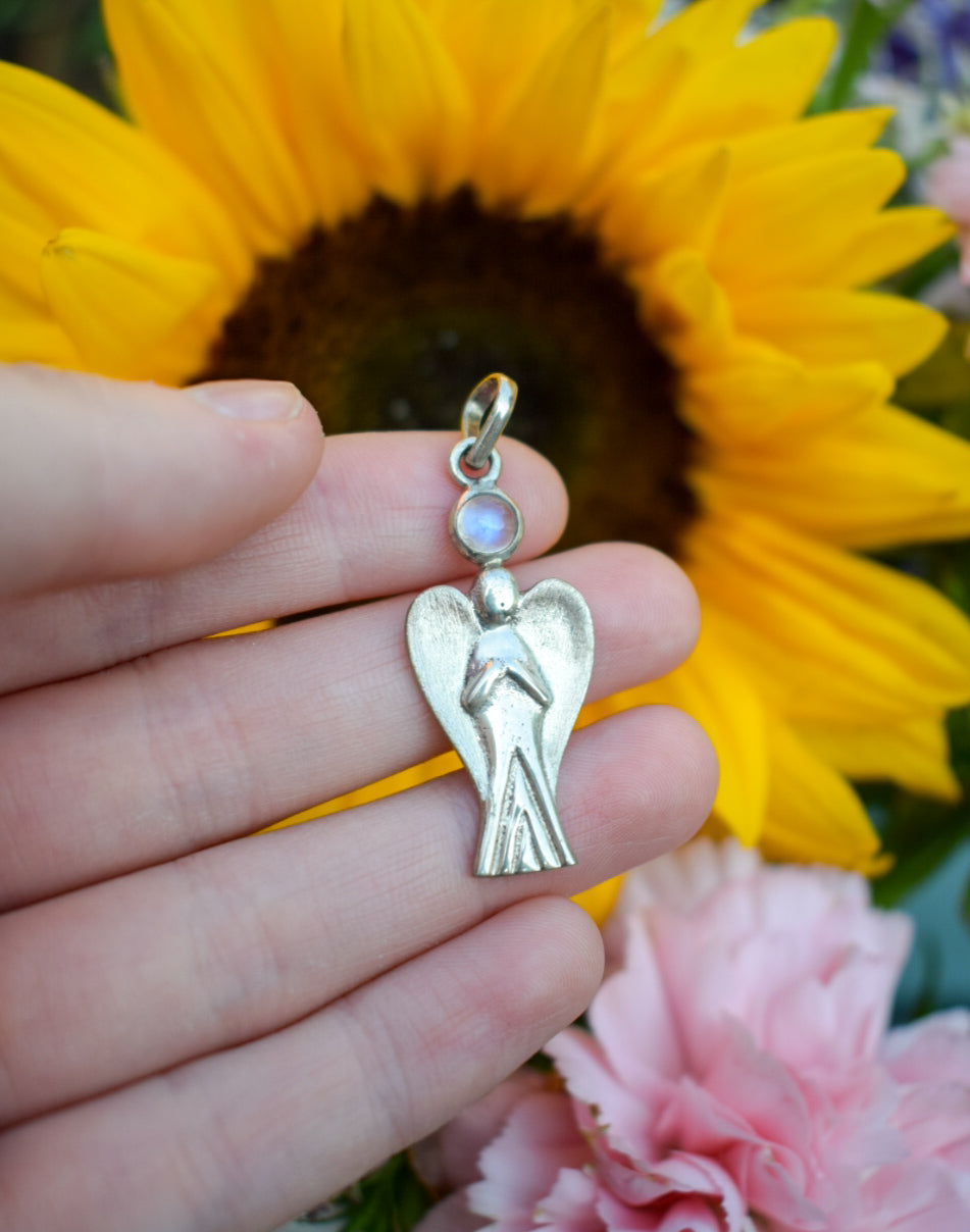 Moonstone Angel Necklace