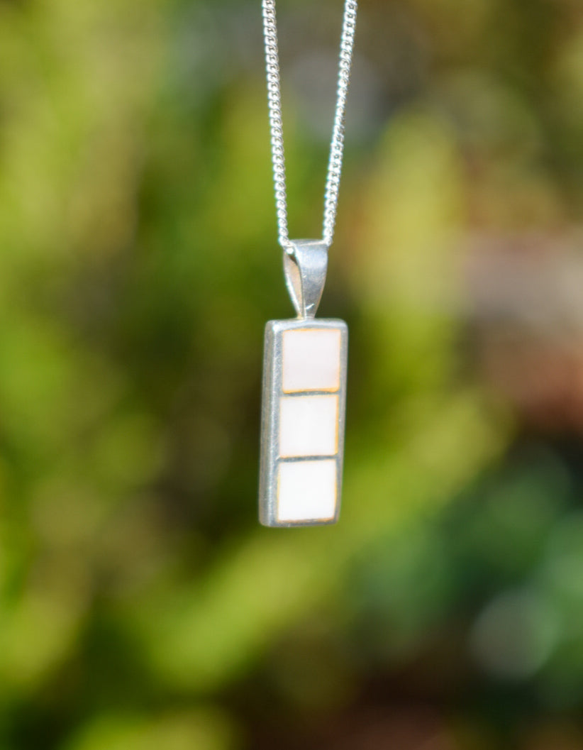 Sterling Silver Pink Mother Of Pearl Necklace