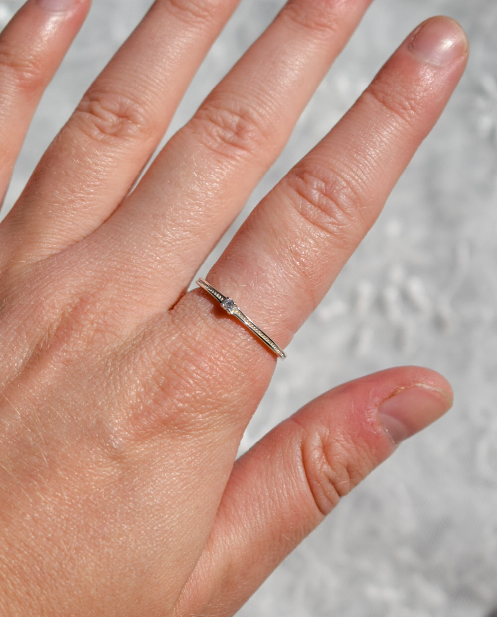Silver Diamante Style Ring Size O