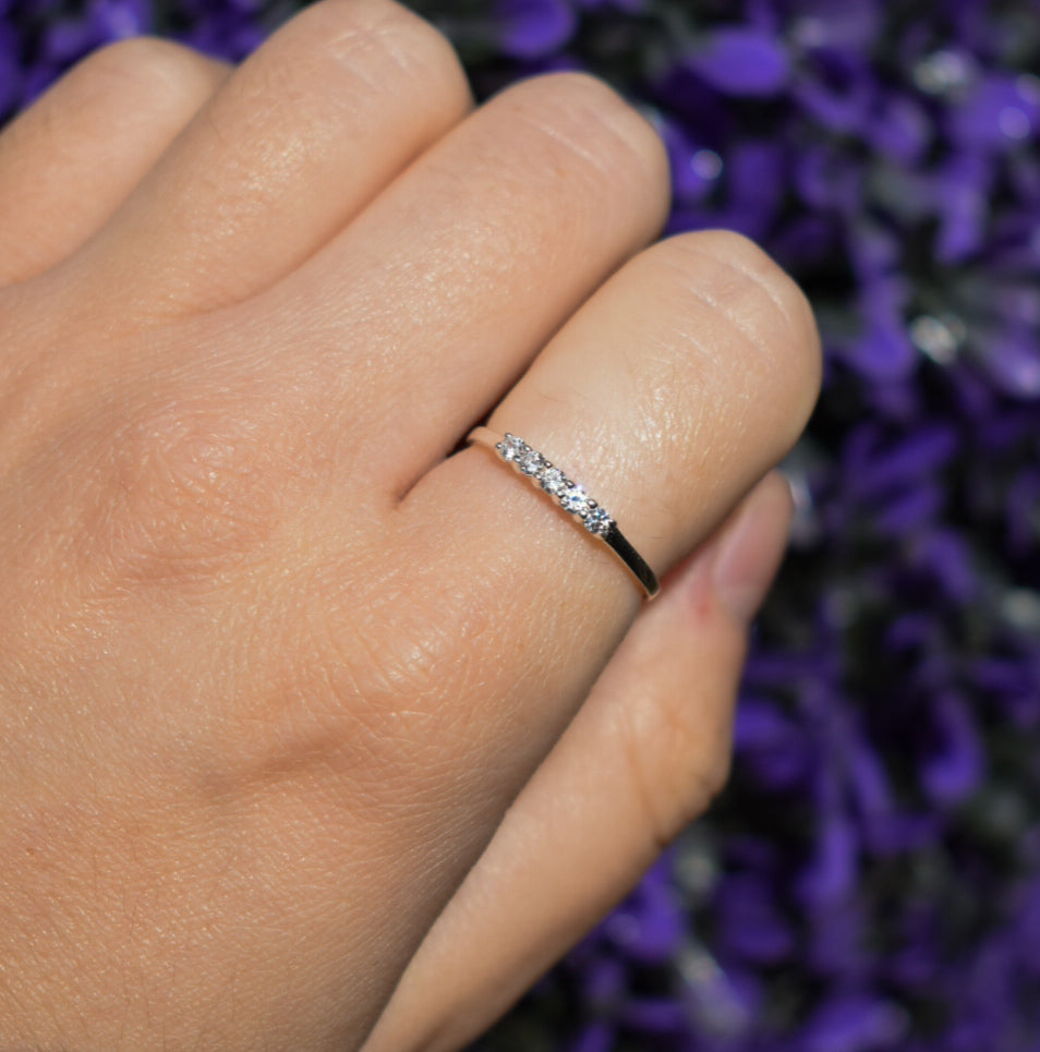 Silver Diamante Style Ring Size N