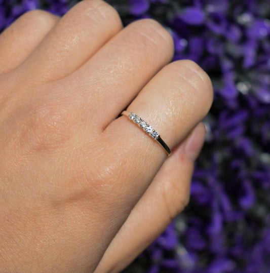 Silver Diamante Style Ring Size N