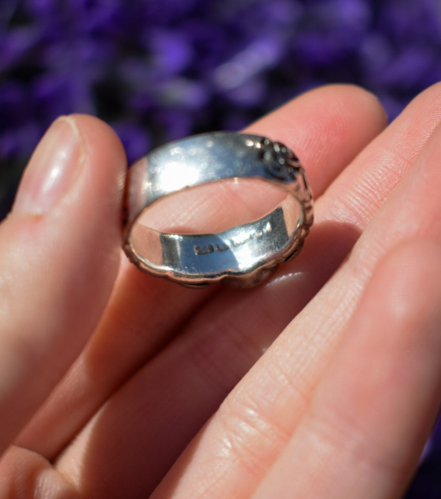 Triple Moon Moonstone Ring Size Q