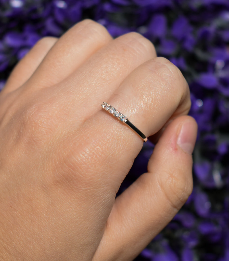 Silver Diamante Style Ring Size N