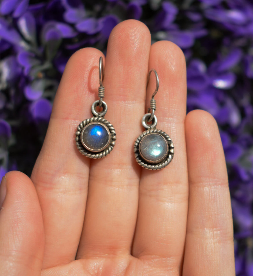 Silver Labradorite Earrings