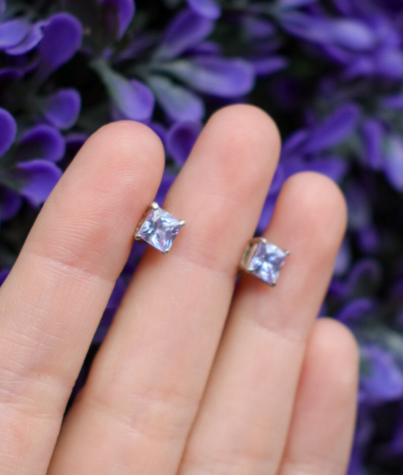 Sterling Silver Amethyst Studs
