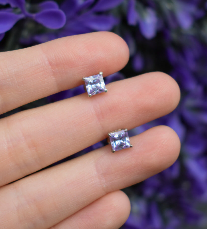 Sterling Silver Amethyst Studs