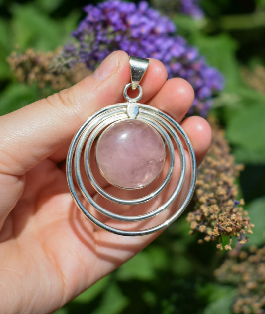 Round Rose Quartz Necklace