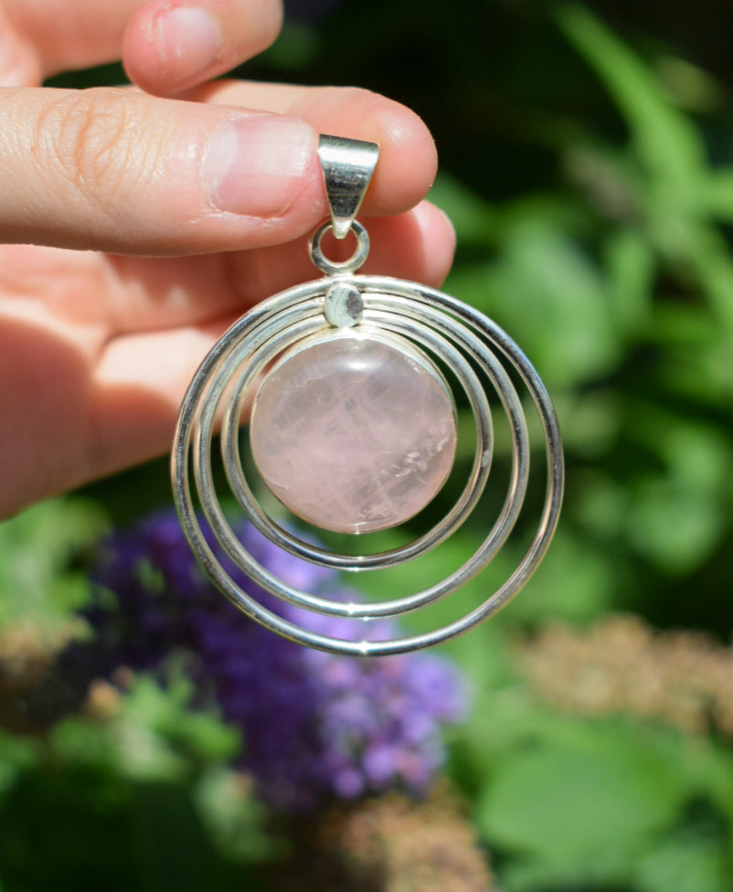 Round Rose Quartz Necklace