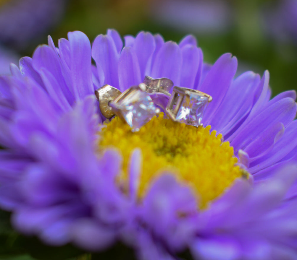 Sterling Silver Amethyst Studs
