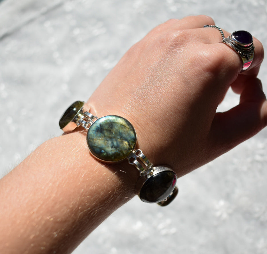 Silver Labradorite Bracelet