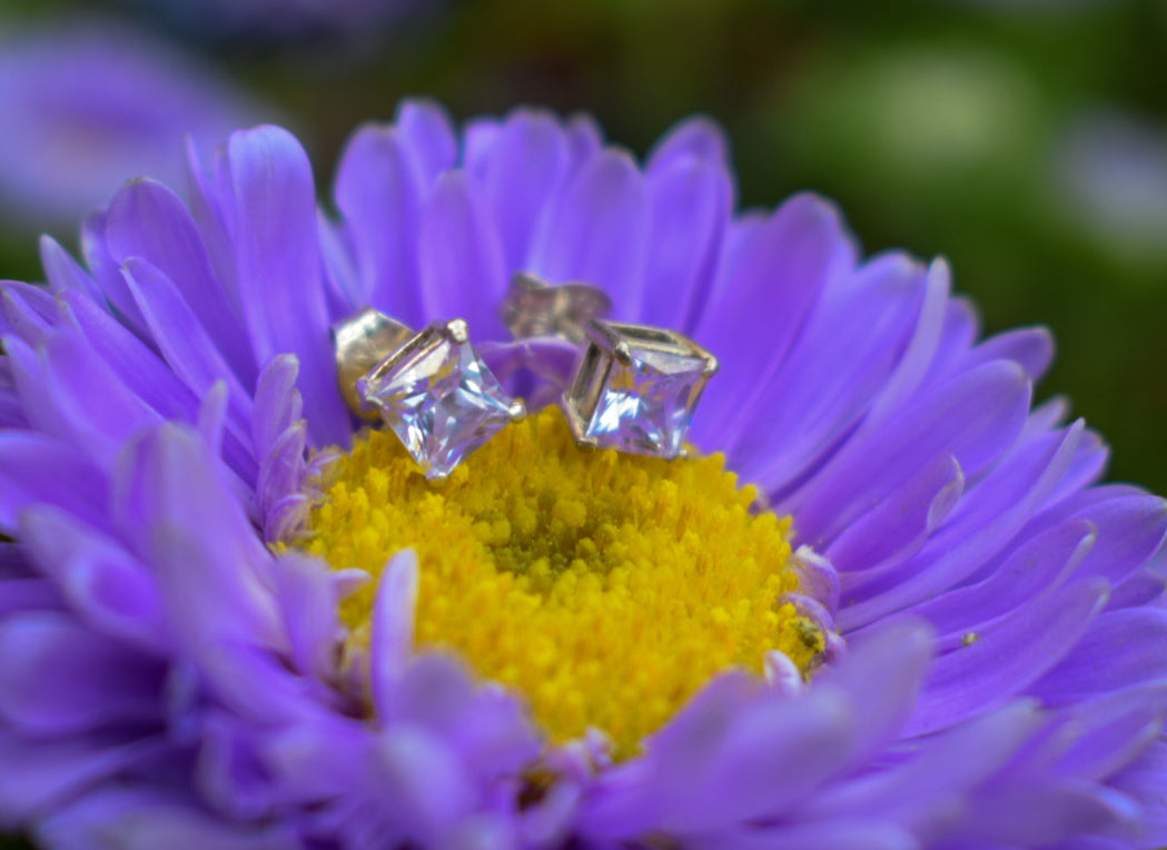 Sterling Silver Amethyst Studs
