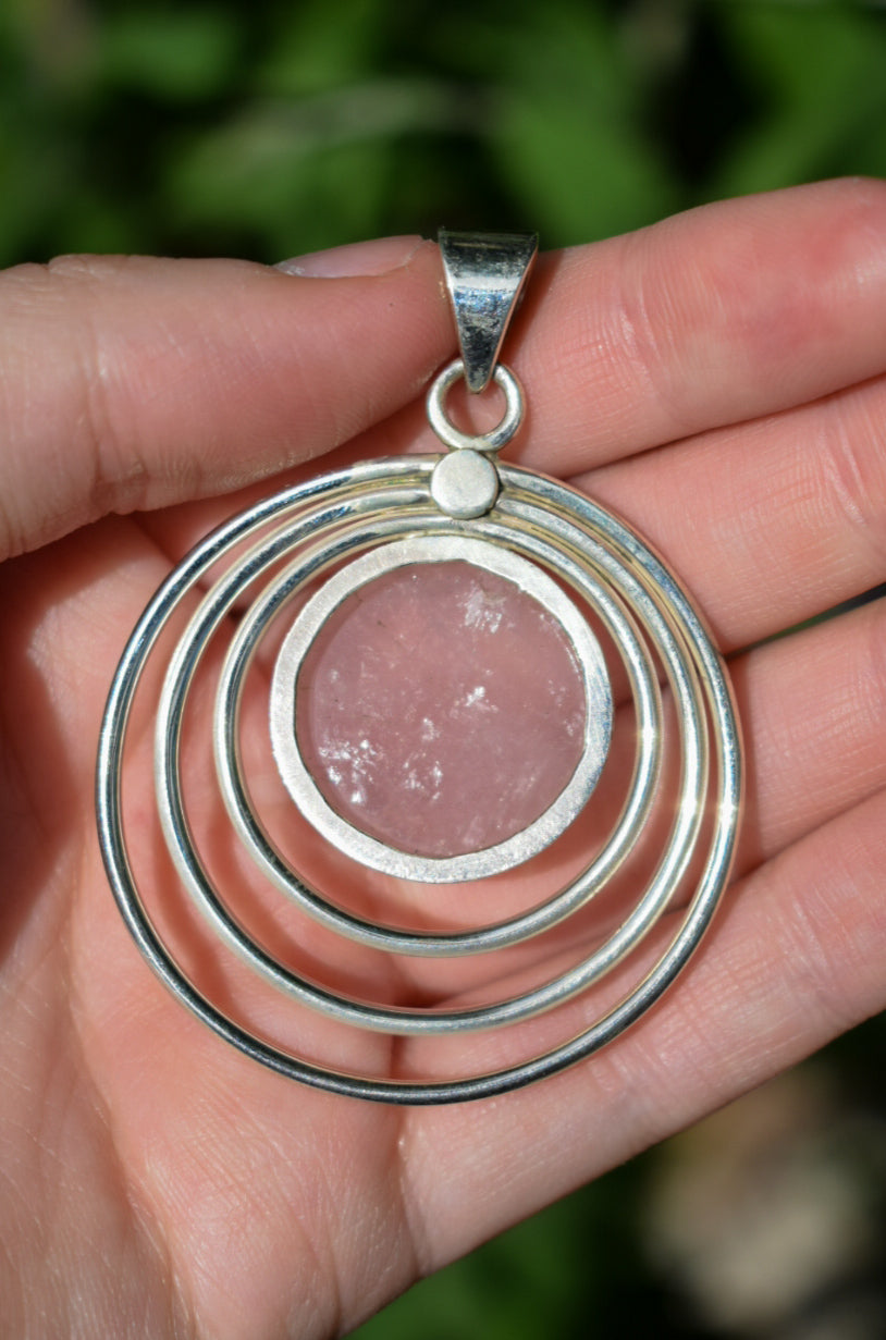 Round Rose Quartz Necklace