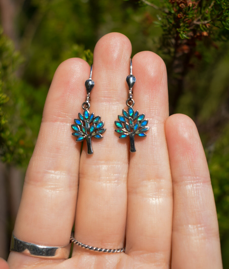 Tree Fire Opal Earrings