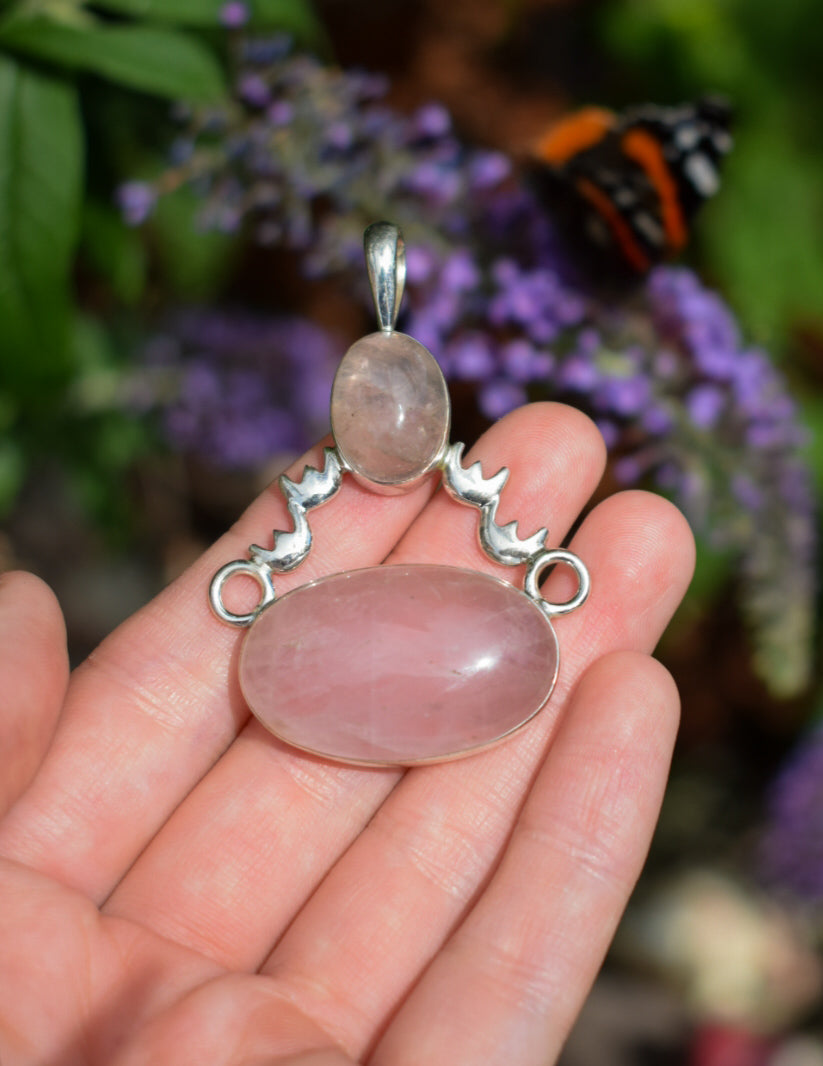 Large Rose Quartz Necklace