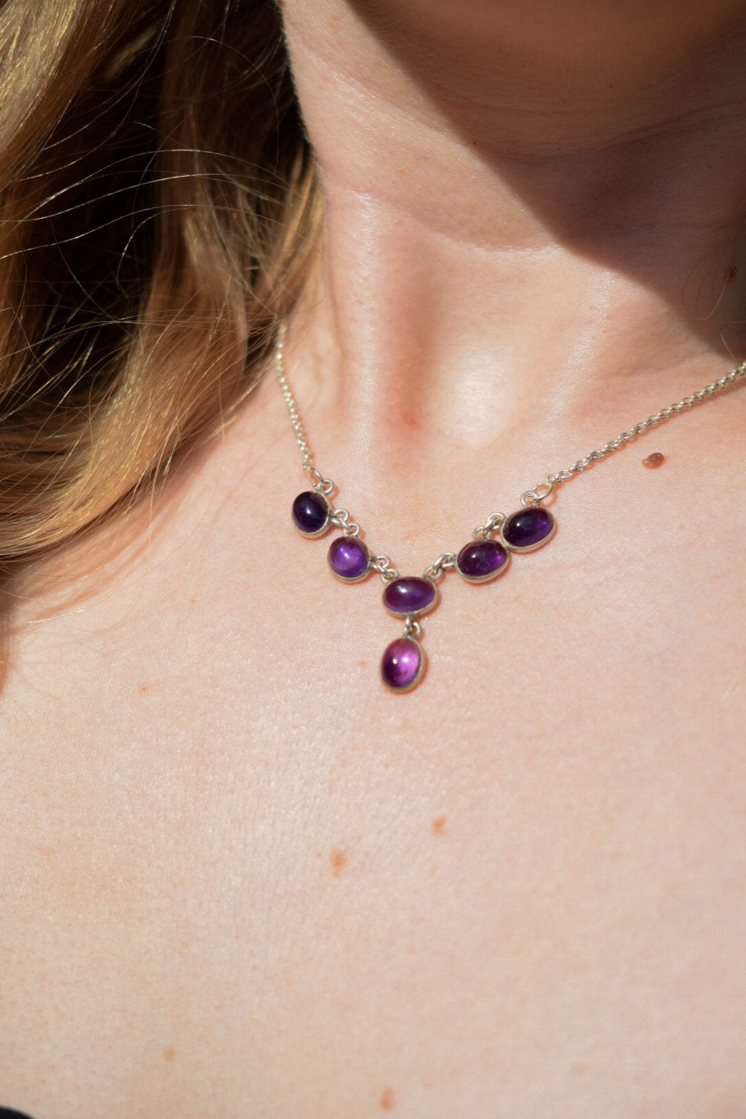 Whimsical Sterling Silver Amethyst Necklace