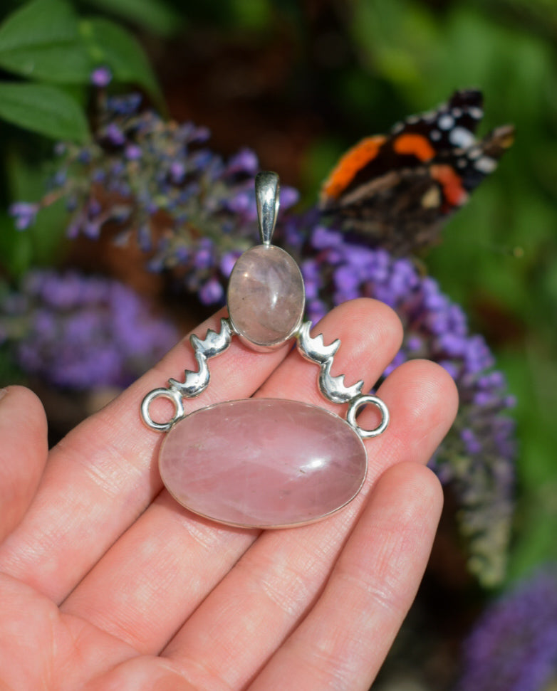 Large Rose Quartz Necklace