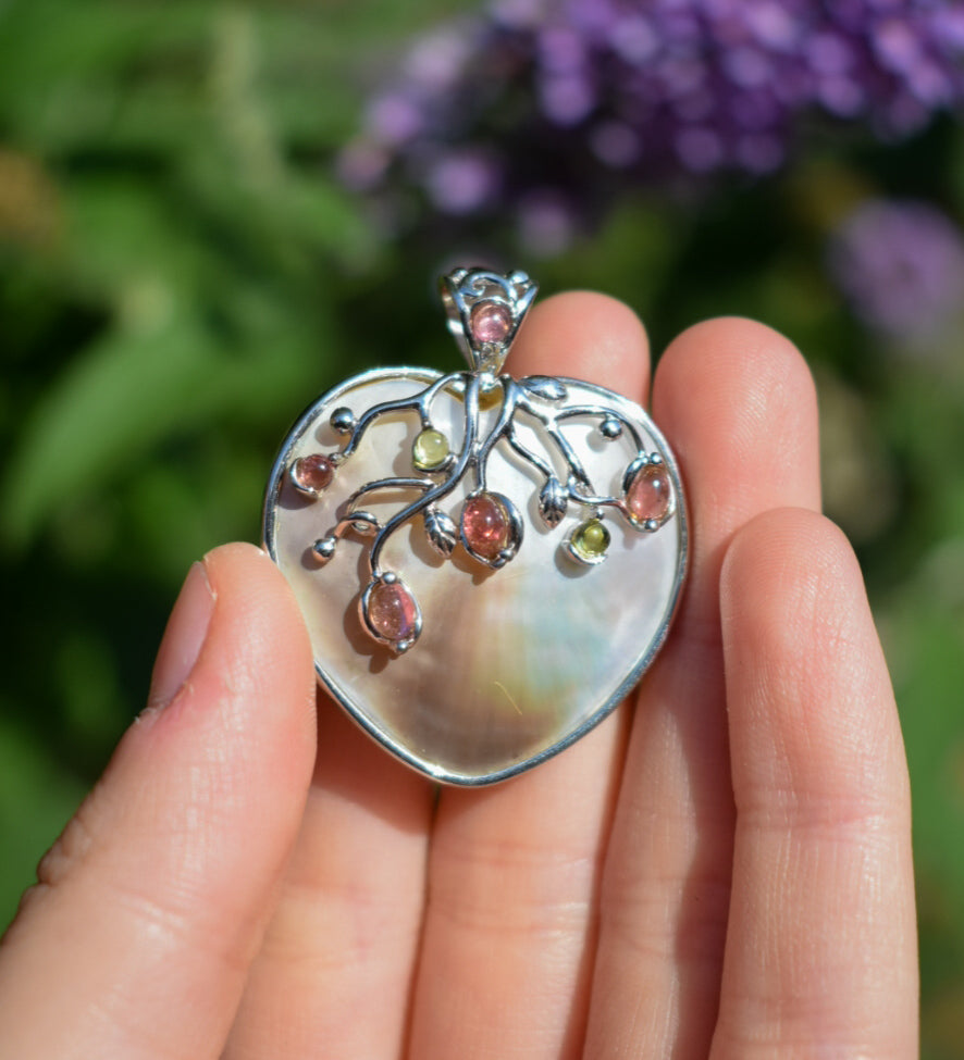Mother Of Pearl Heart Necklace