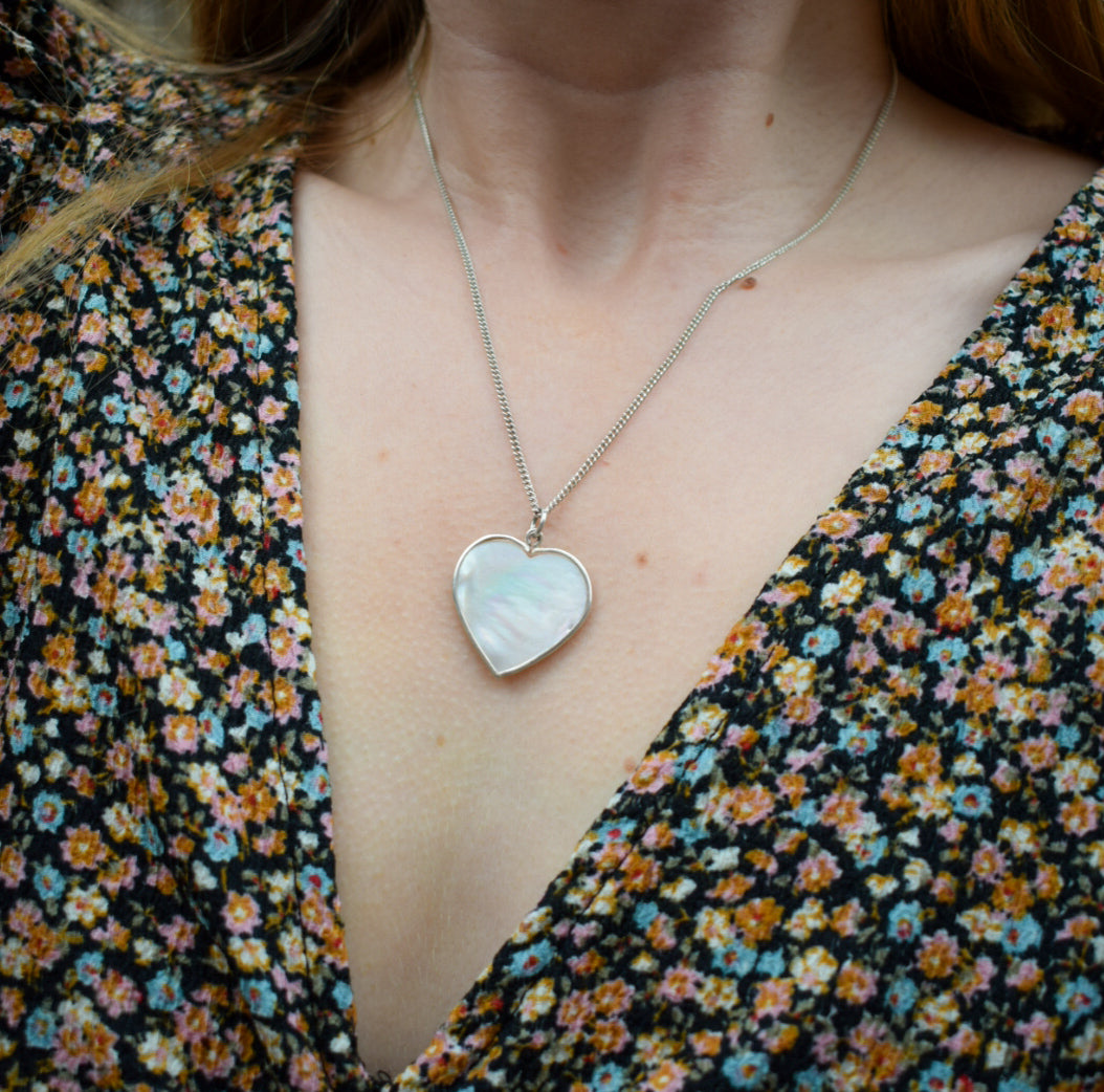Mother of Pearl Heart Necklace