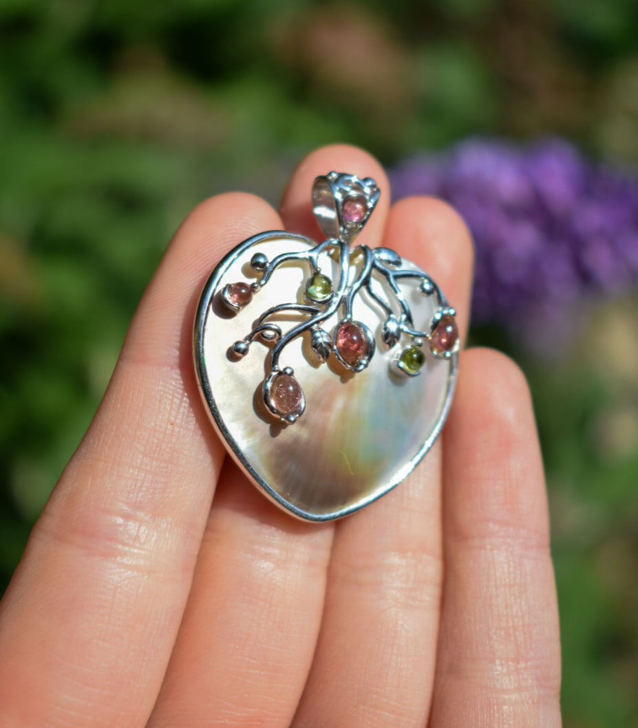 Mother Of Pearl Heart Necklace