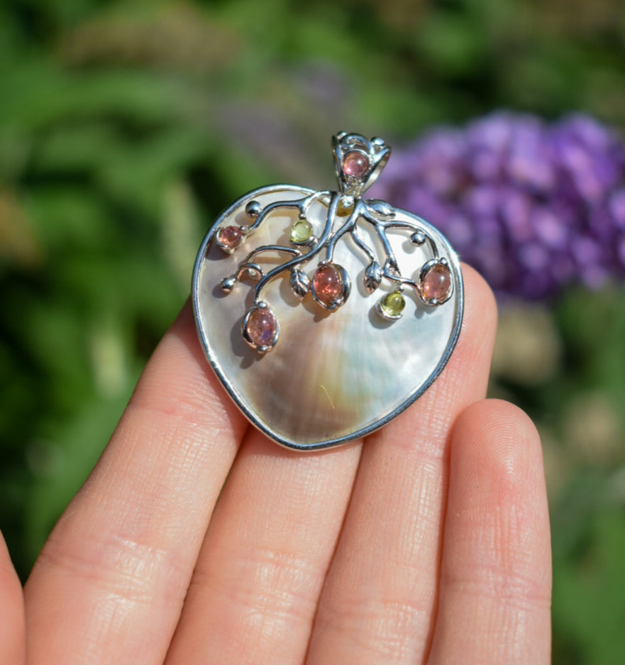 Mother Of Pearl Heart Necklace