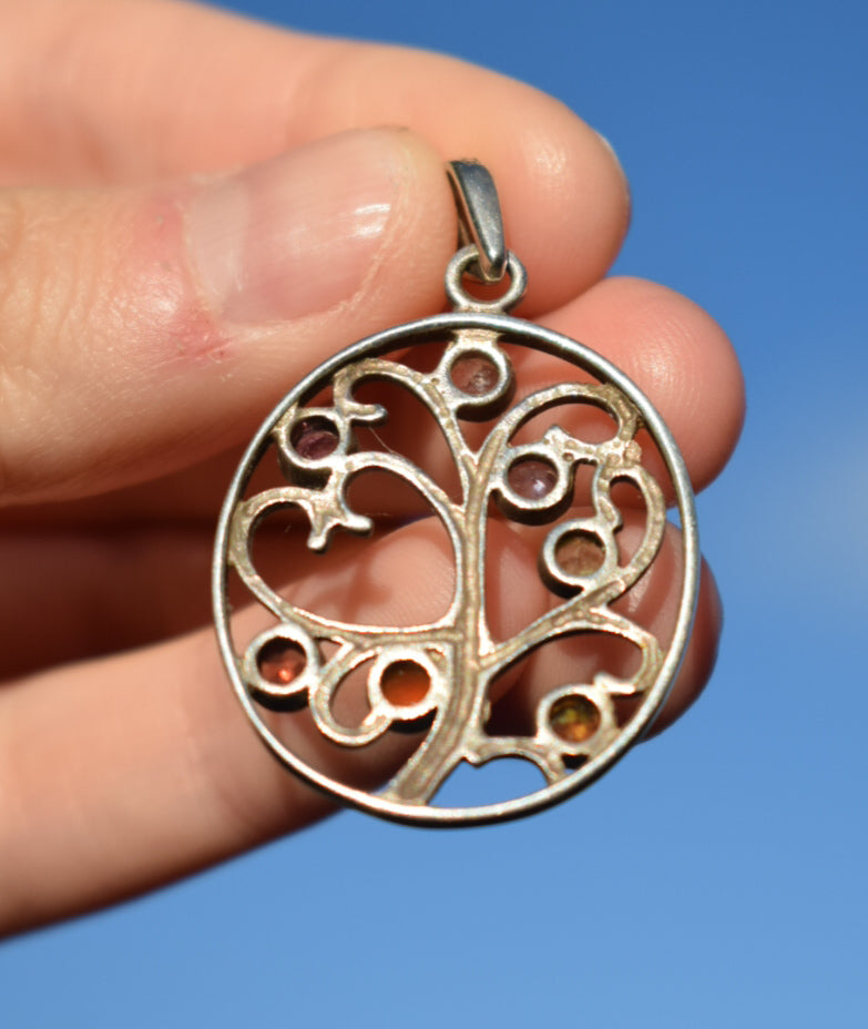 Multi-Gemstone Tree of Life Necklace