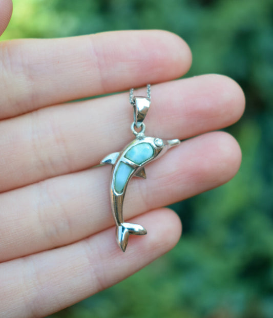Larimar Dolphin Necklace