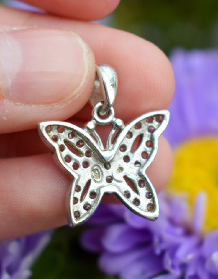 Pink Butterfly Necklace