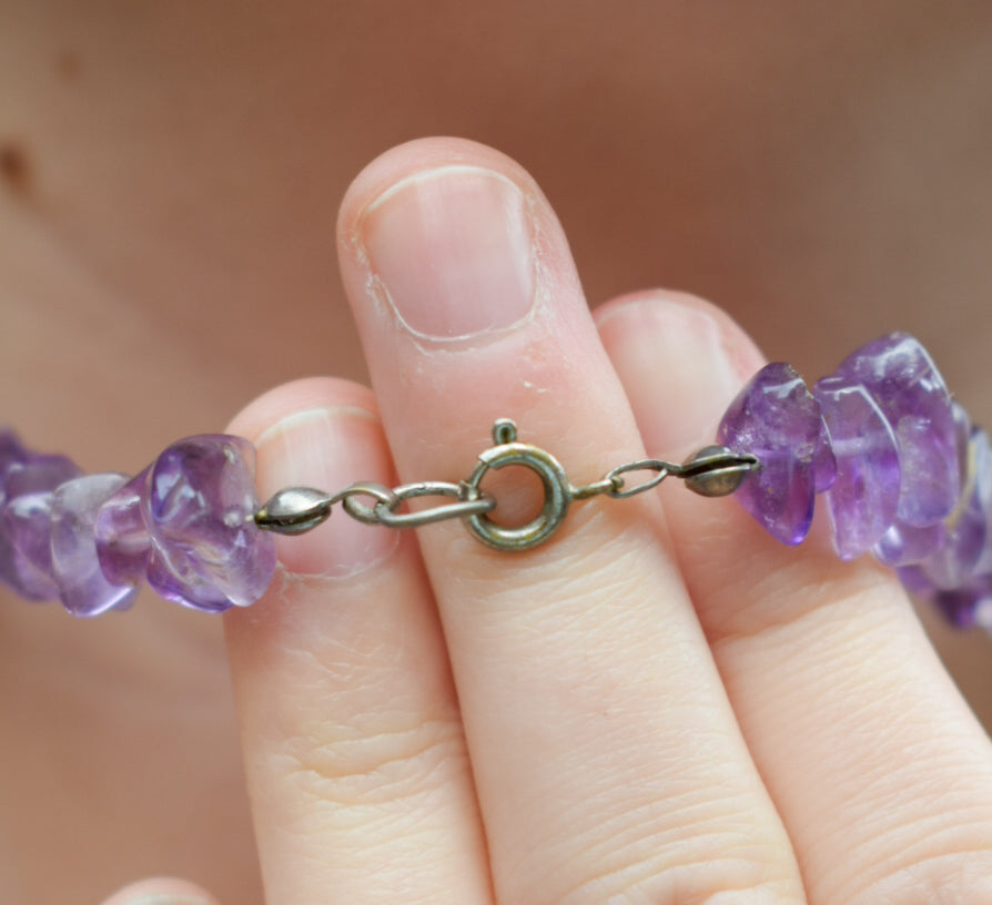 Amethyst Crystal Chip Necklace