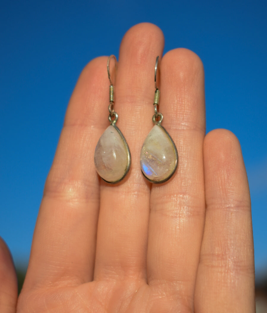 Silver Moonstone Earrings