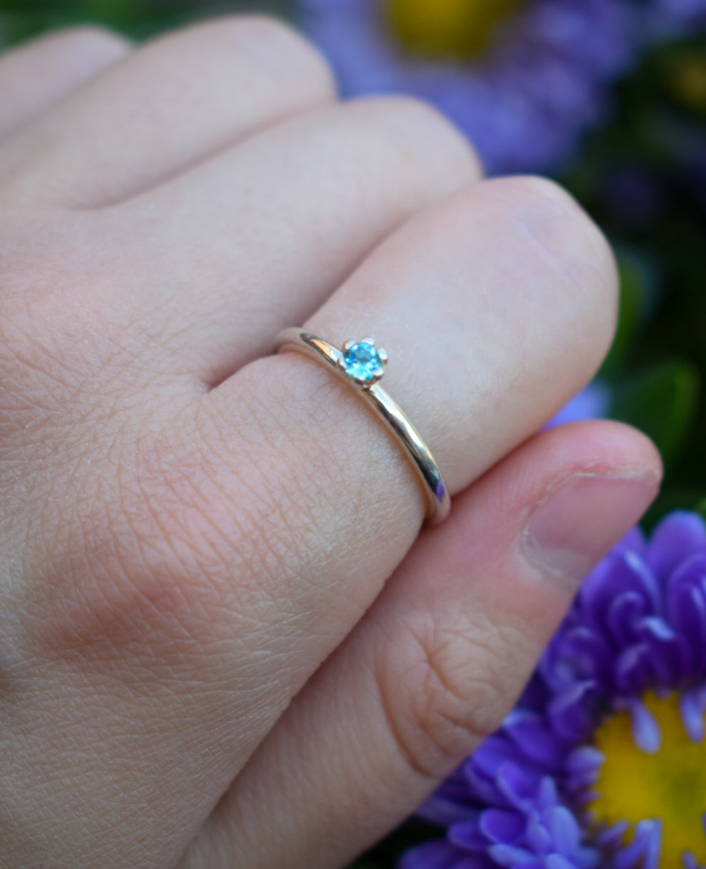 Blue Zirconia Ring Size L