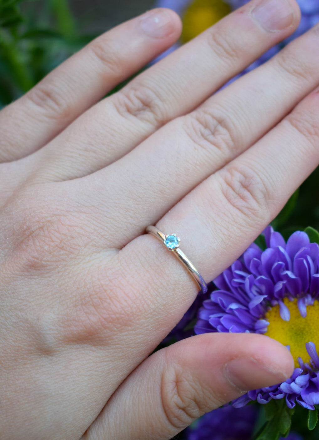 Blue Zirconia Ring Size L