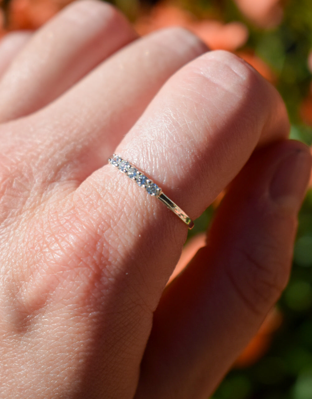 Silver Diamante Style Ring Size N