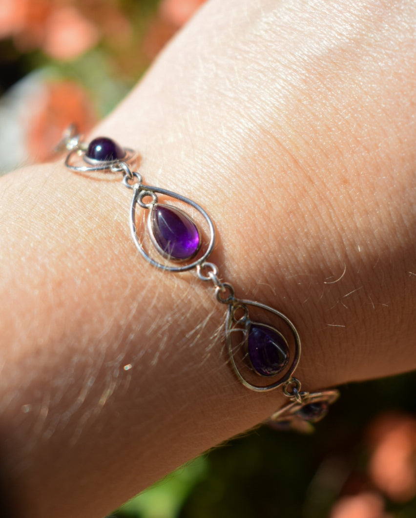 Silver Amethyst Bracelet