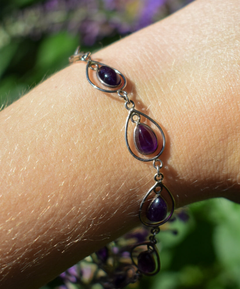 Silver Amethyst Bracelet
