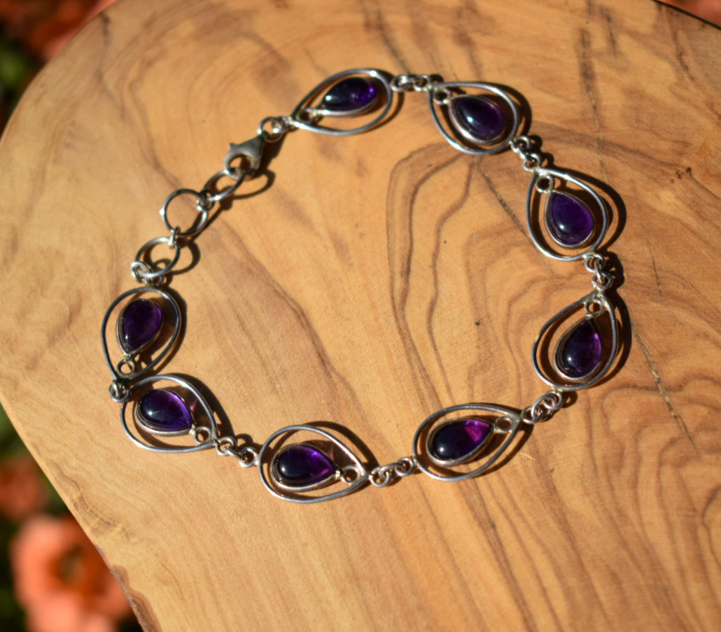 Silver Amethyst Bracelet