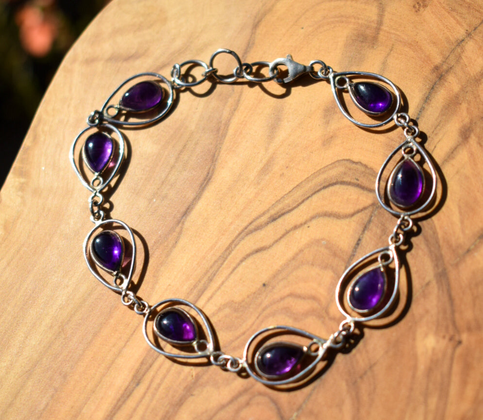 Silver Amethyst Bracelet