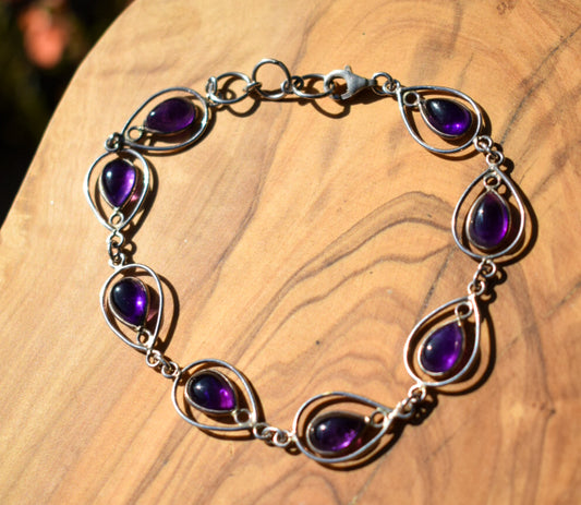 Silver Amethyst Bracelet