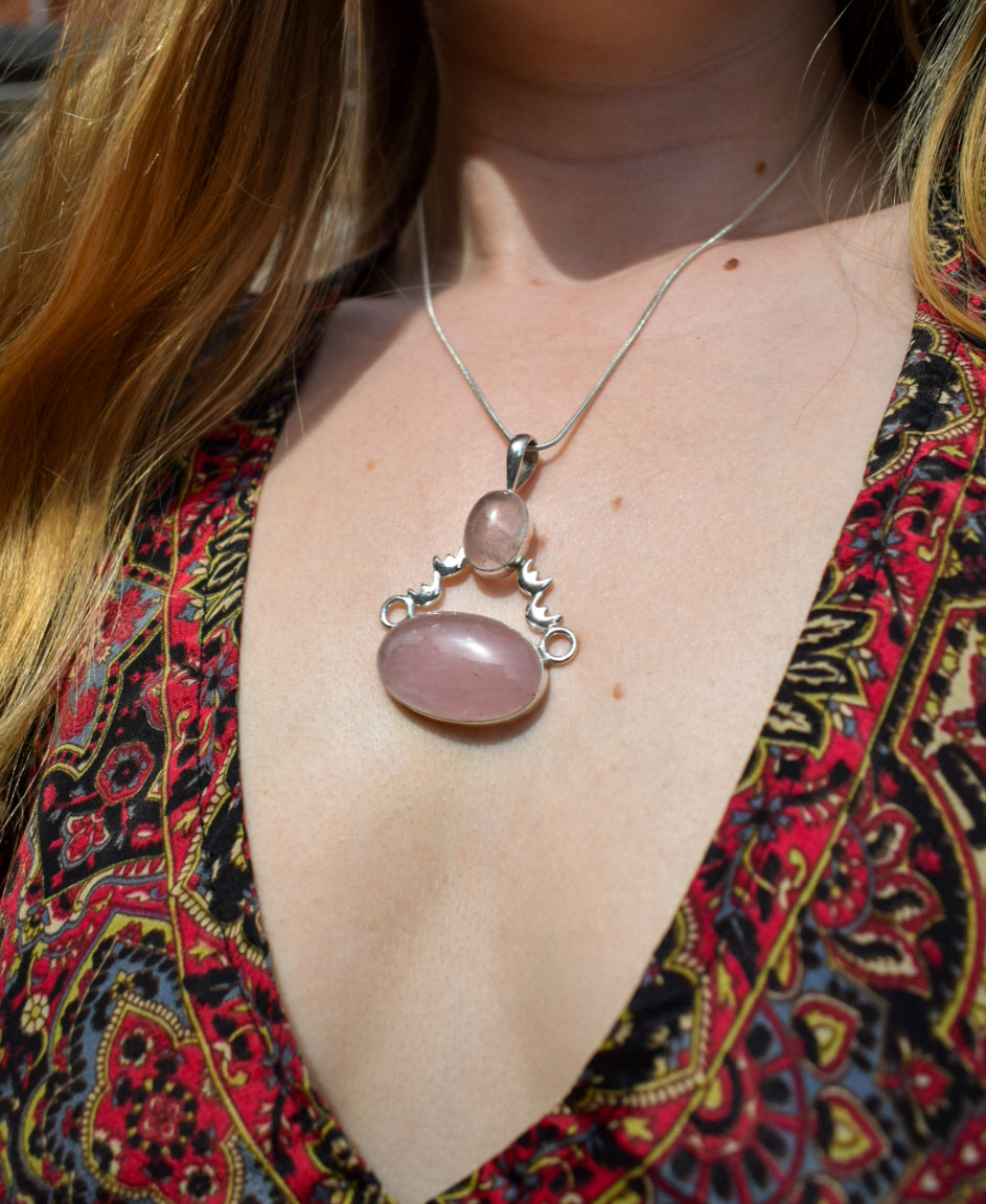 Large Rose Quartz Necklace