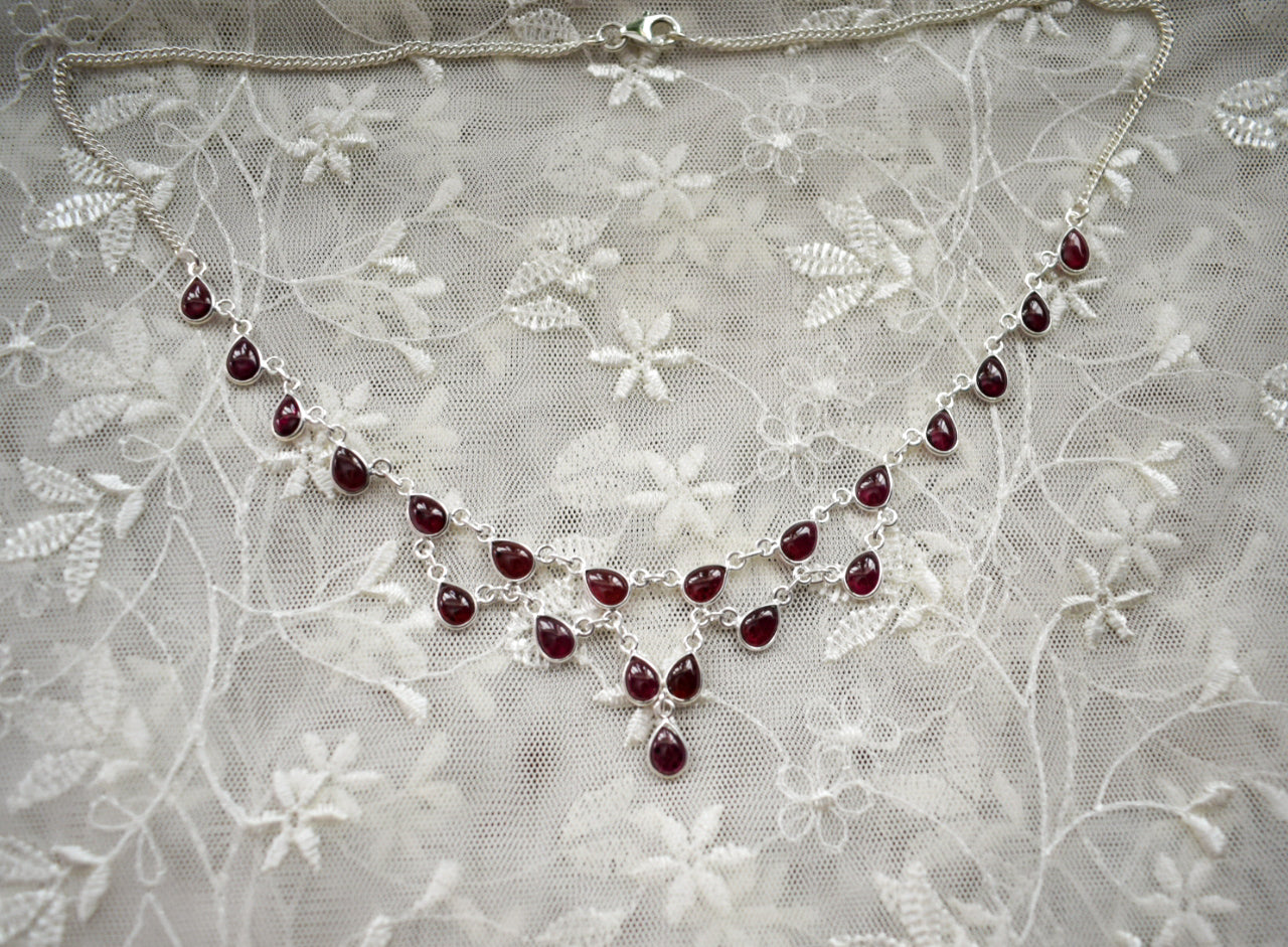 Rhodolite Garnet Statement Necklace