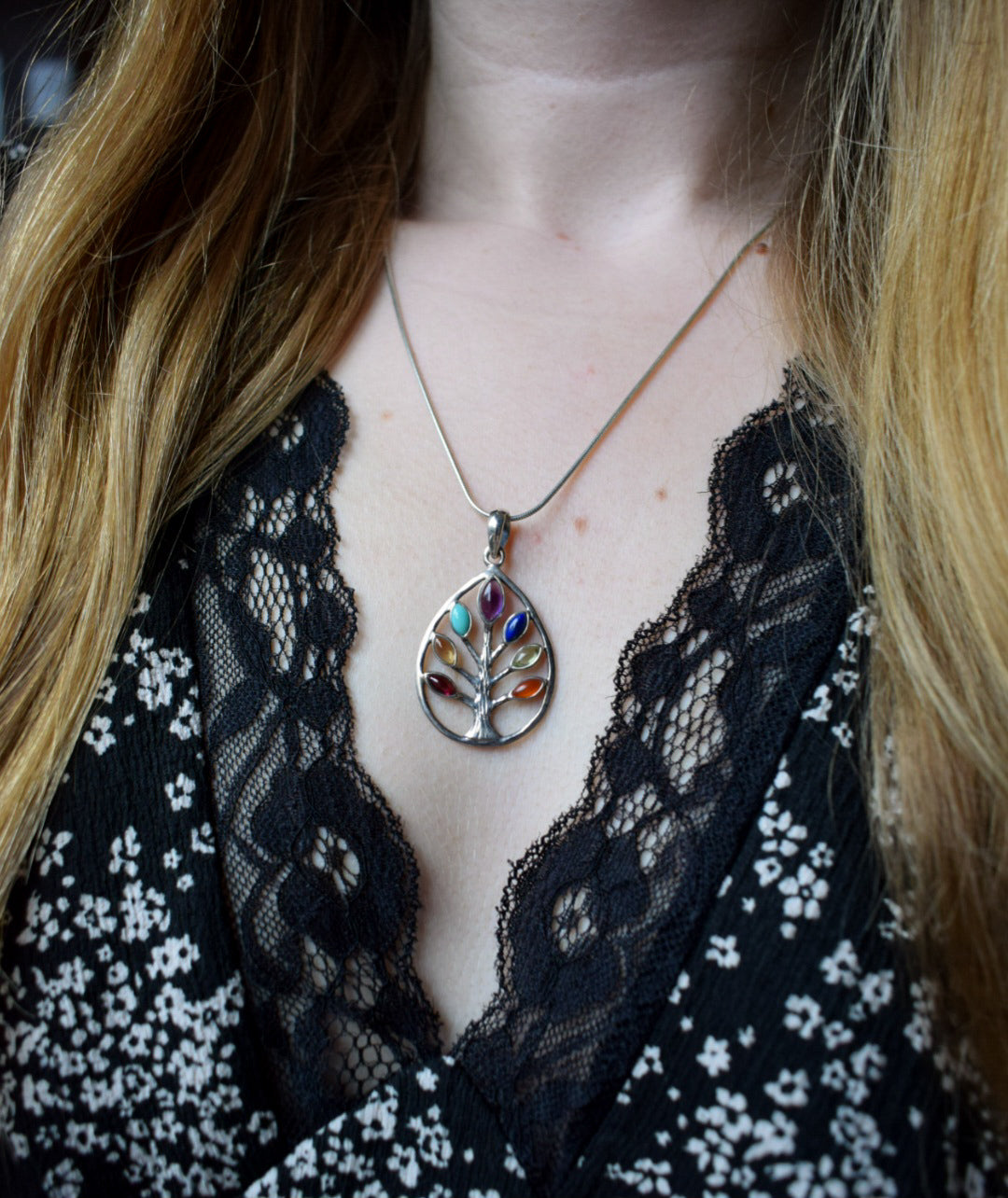 Gemstone Tree Necklace