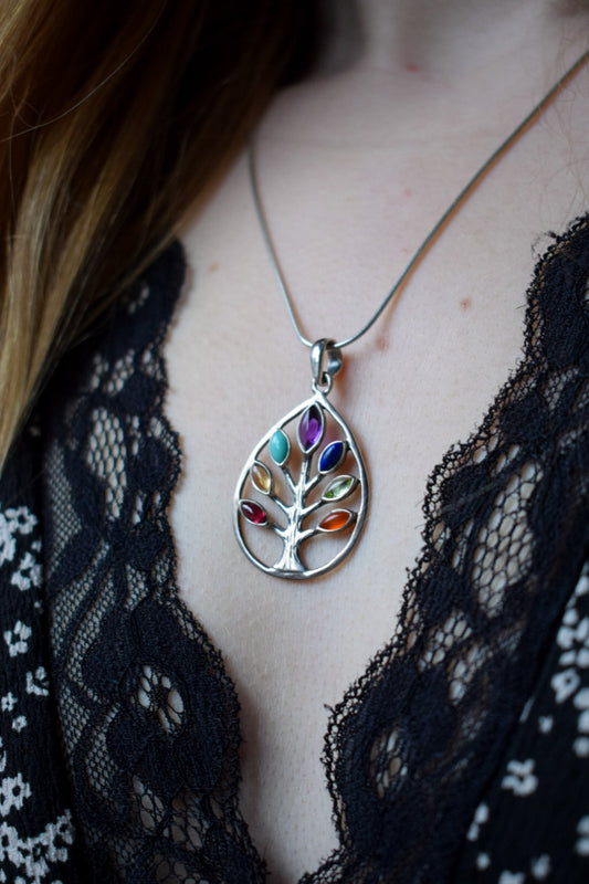 Gemstone Tree Necklace