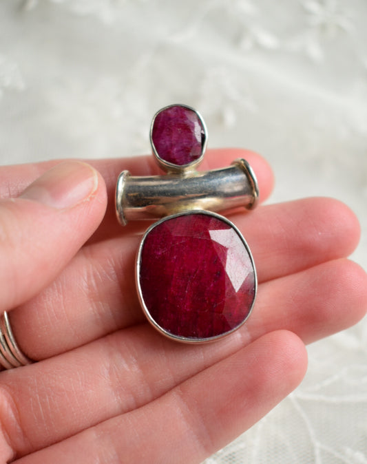 Gorgeous Raw Ruby Necklace
